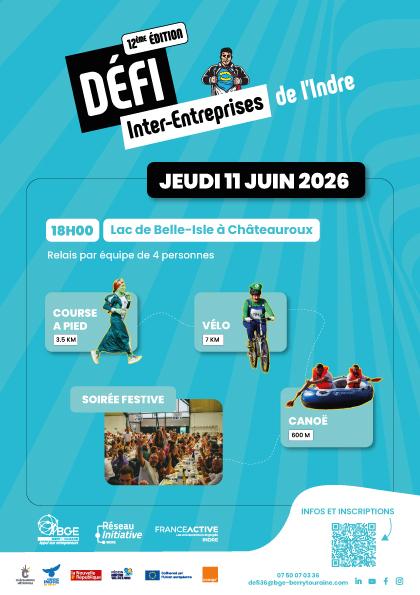 sortie à CHATEAUROUX, Indre. DÉFI INTER-ENTREPRISES DE L’INDRE 2026 Sortir à CHATEAUROUX(Indre). CHATEAUROUX.