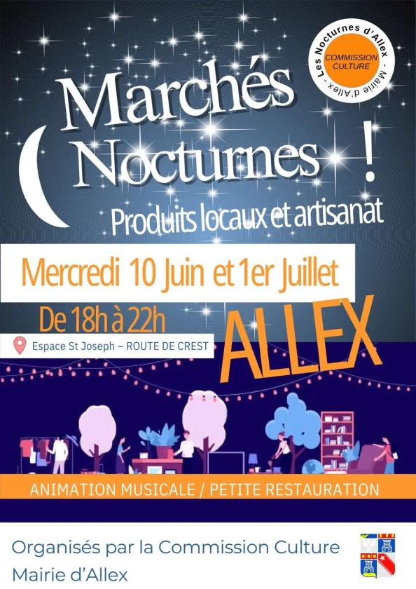 sortie à ALLEX, Drôme. MARCHÉ NOCTURNE D'ALLEX Sortir à ALLEX(Drôme). ALLEX.