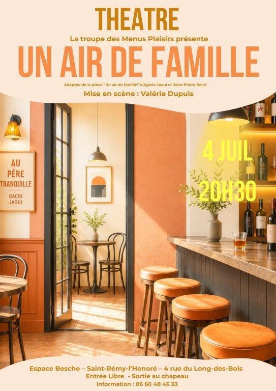 sortie à ST REMY L HONORE, Yvelines. THÉÂTRE: "UN AIR DE FAMILLE" Sortir à ST REMY L HONORE(Yvelines). ST REMY L HONORE.