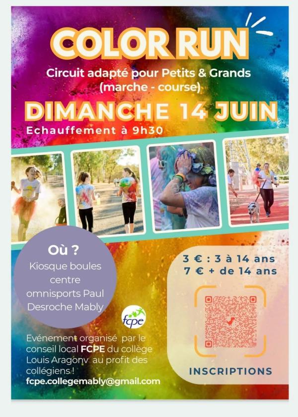 sortie à MABLY, Loire. COLOR RUN Sortir à MABLY(Loire). MABLY.