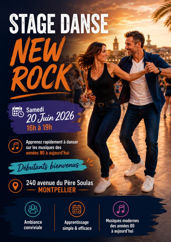 sortie à MONTPELLIER, Hérault. STAGE INITIATION ÉVOLUTIVE DANSE NEW ROCK! Sortir à MONTPELLIER(Hérault). MONTPELLIER.