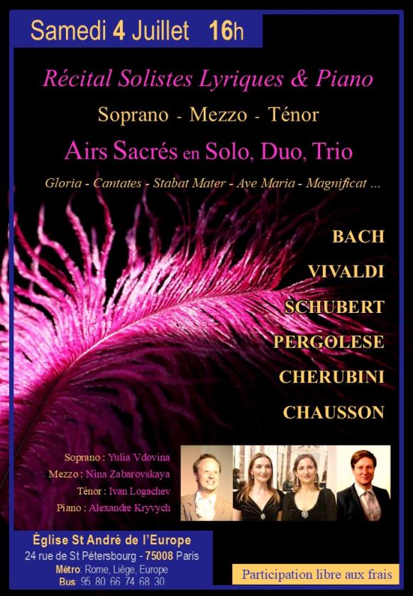 sortie à PARIS 08, Paris. RÉCITAL, 3 SOLISTES LYRIQUES & PIANO Sortir à PARIS 08(Paris). PARIS 08.