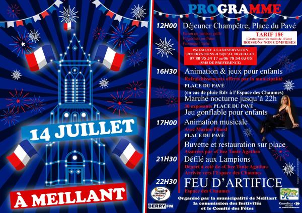 sortie à MEILLANT, Cher. 14 JUILLET À MEILLANT Sortir à MEILLANT(Cher). MEILLANT.