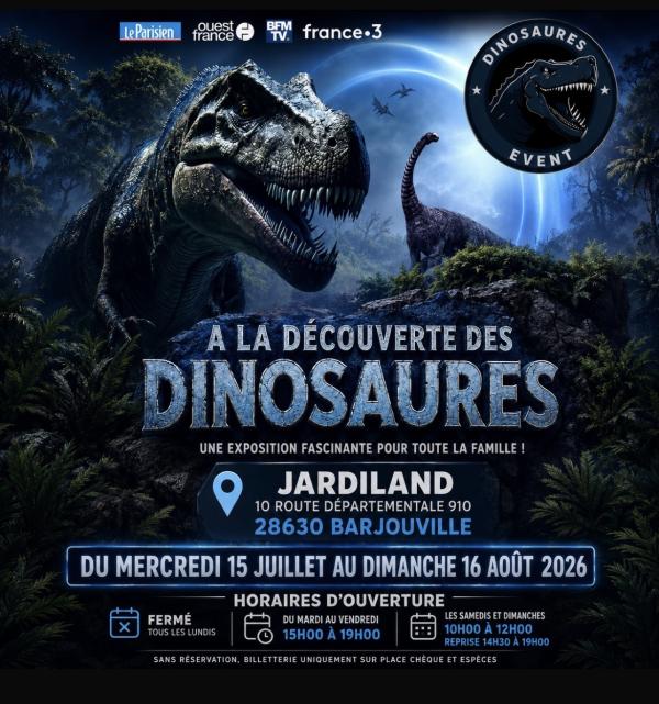 sortie à BARJOUVILLE, Eure et Loir. A LA DÉCOUVERT DES DINOSAURES Sortir à BARJOUVILLE(Eure et Loir). BARJOUVILLE.