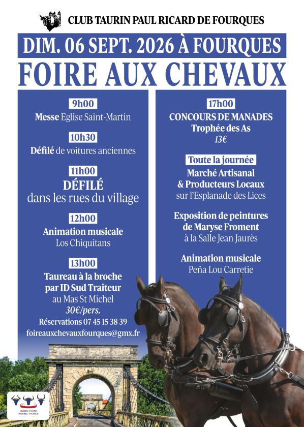 sortie à FOURQUES, Gard. FOIRE AUX CHEVAUX FOURQUES Sortir à FOURQUES(Gard). FOURQUES.
