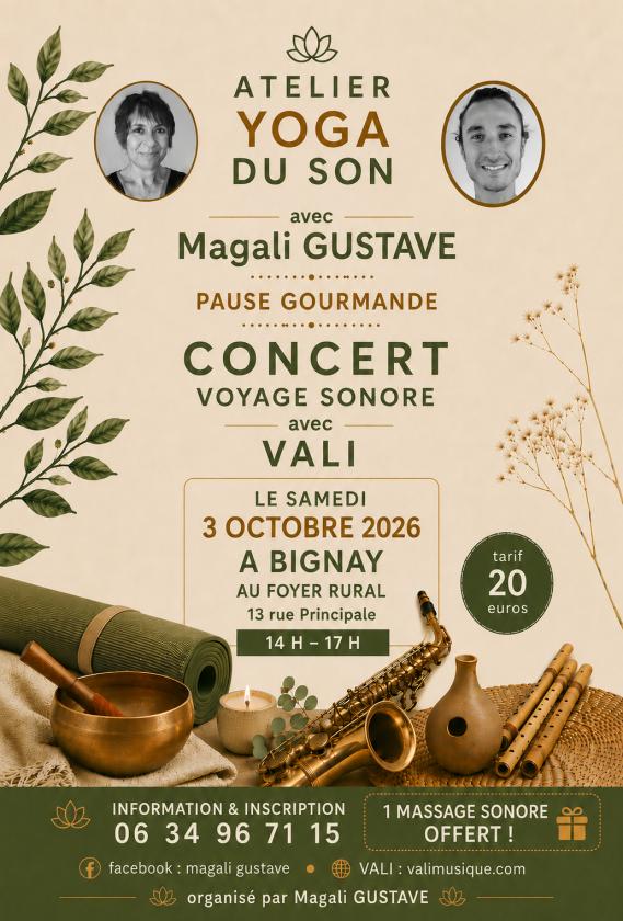 sortie à BIGNAY, Charente Maritime. ATELIER YOGA DU SON ET CONCERT-VOYAGE SONORE Sortir à BIGNAY(Charente Maritime). BIGNAY.