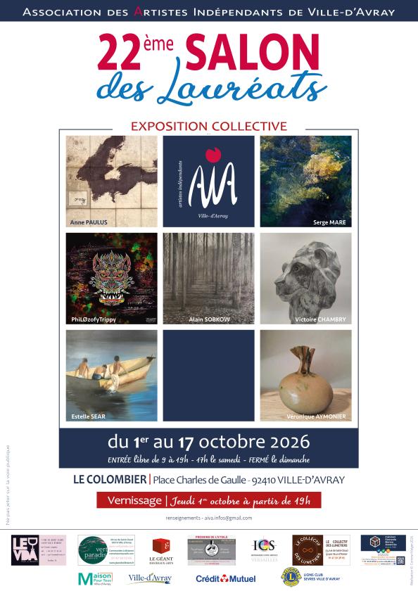 sortie à VILLE D AVRAY, Hauts de Seine. 22ᵉ SALON DES LAURÉATS DE L'AIVA Sortir à VILLE D AVRAY(Hauts de Seine). VILLE D AVRAY.