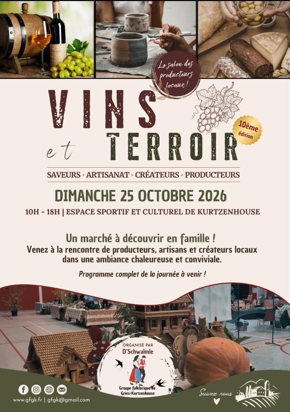sortie à KURTZENHOUSE, Bas Rhin. MARCHÉ DE PRODUCTEURS "VINS&TERROIR" Sortir à KURTZENHOUSE(Bas Rhin). KURTZENHOUSE.