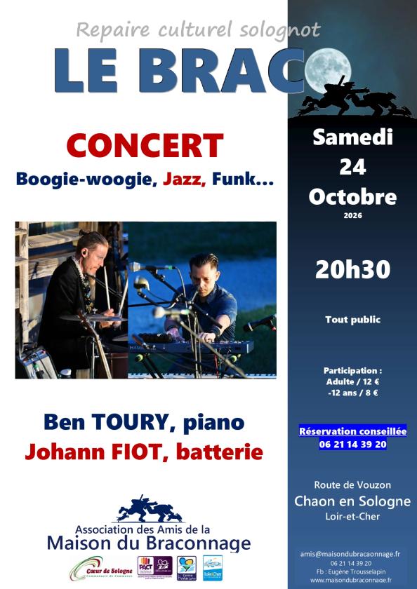 sortie à CHAON, Loir et Cher. CONCERT DUO PIANO BATTERIE BEN TOURY ET JOHANN FIO Sortir à CHAON(Loir et Cher). CHAON.