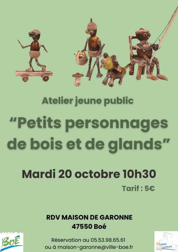 sortie à BOE, Lot et Garonne. ATELIER DE CRÉATION DE PETITS PERSONNAGES DE BOIS Sortir à BOE(Lot et Garonne). BOE.