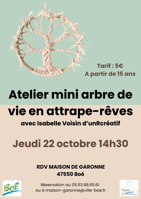 sortie à BOE, Lot et Garonne. ATELIER CRÉATIF "ARBRE DE VIE" Sortir à BOE(Lot et Garonne). BOE.