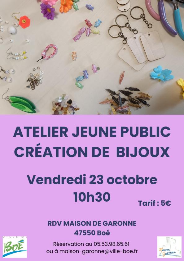 sortie à BOE, Lot et Garonne. ATELIER CRÉATIF "BIJOUX" Sortir à BOE(Lot et Garonne). BOE.