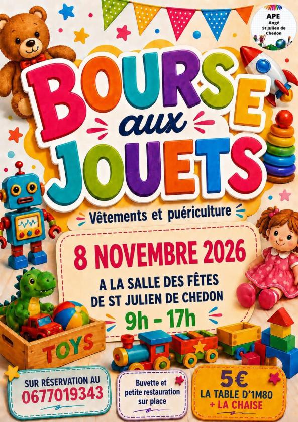 sortie à ST JULIEN DE CHEDON, Loir et Cher. BOURSE AUX JOUETS, VÊTEMENTS, PUÉRICULTURE Sortir à ST JULIEN DE CHEDON(Loir et Cher). ST JULIEN DE CHEDON.