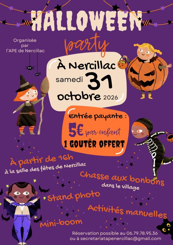 sortie à NERCILLAC, Charente. HALLOWEEN PARTY Sortir à NERCILLAC(Charente). NERCILLAC.