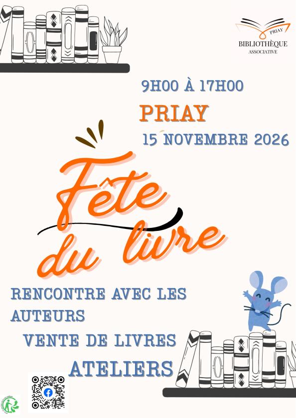 sortie à PRIAY, Ain. FÊTE DU LIVRE: BOURSE ET RENCONTRES Sortir à PRIAY(Ain). PRIAY.
