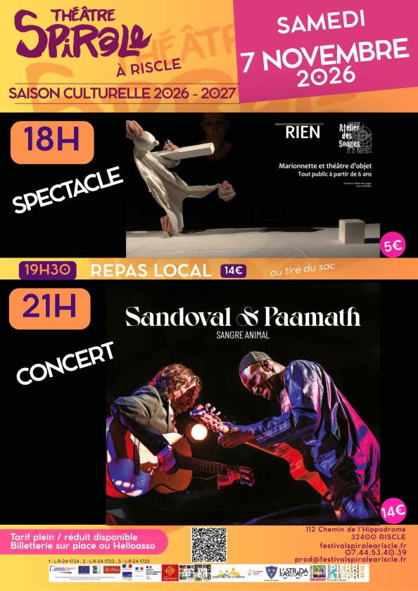 sortie à RISCLE, Gers. CONCERT SANDOVAL ET PAAMATH Sortir à RISCLE(Gers). RISCLE.